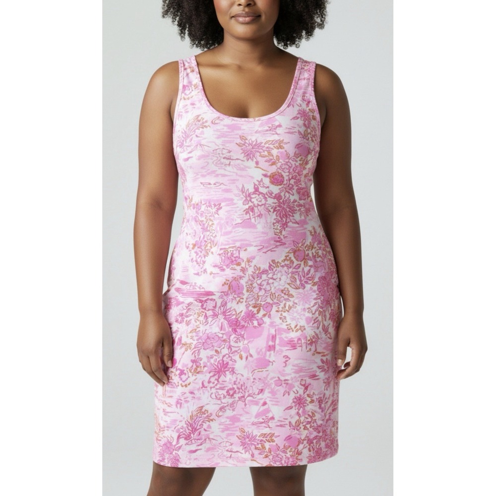 Lilly Pulitzer Newberri Tank Dress 2XL Peony Pink Seaside Coquette Cottagecore